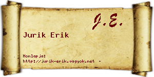 Jurik Erik névjegykártya